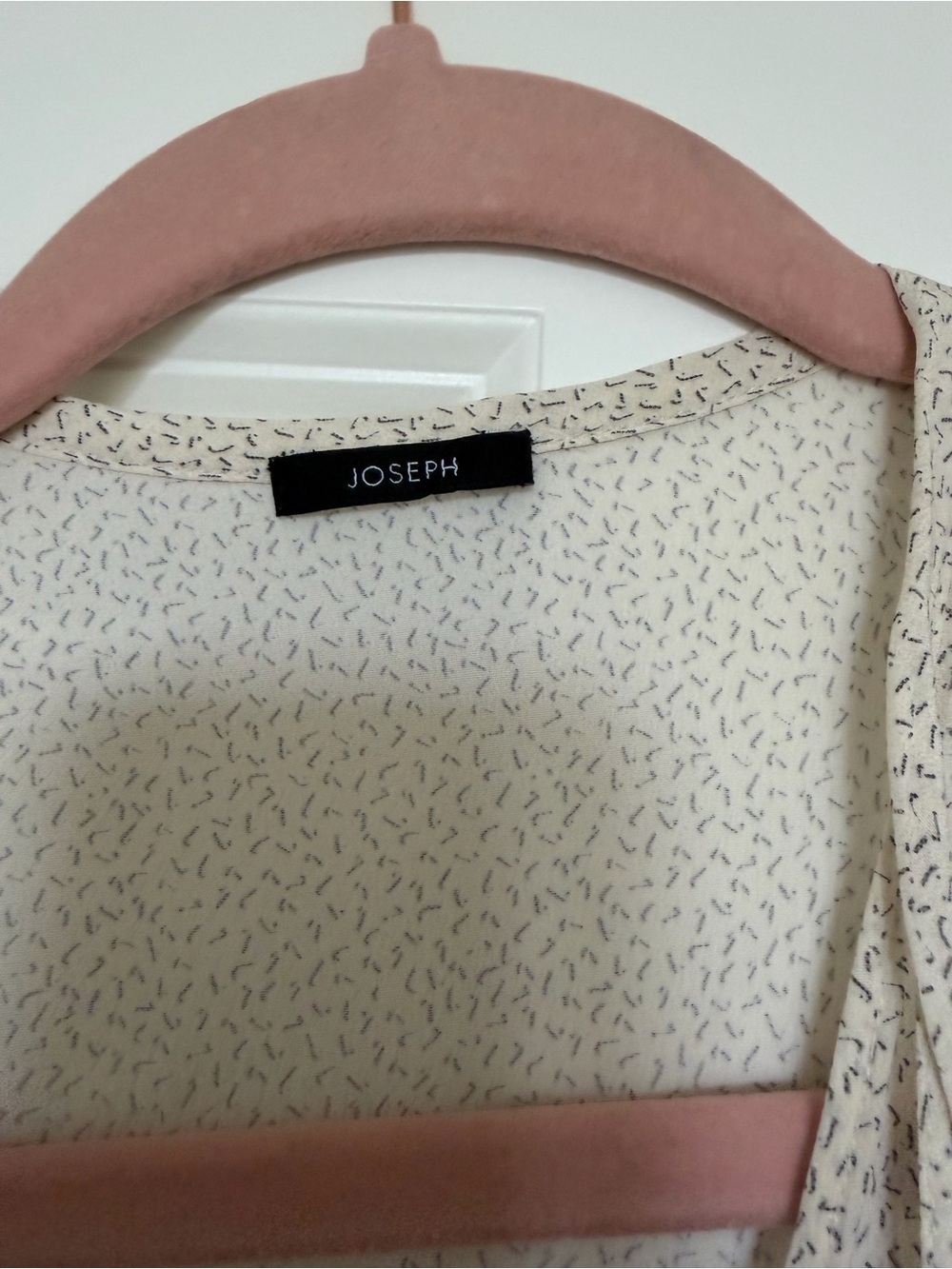 Joseph Light Beige Small Polka Dot V-Neck Midi Dress - Picture 4 of 7